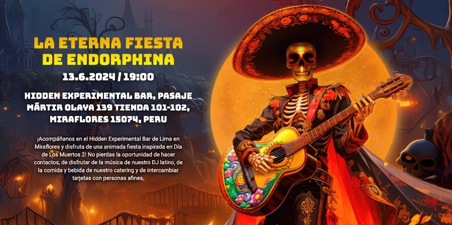 Anuncio de evento La Eterna Fiesta de Endorphina, proveedor de juegos de casino online